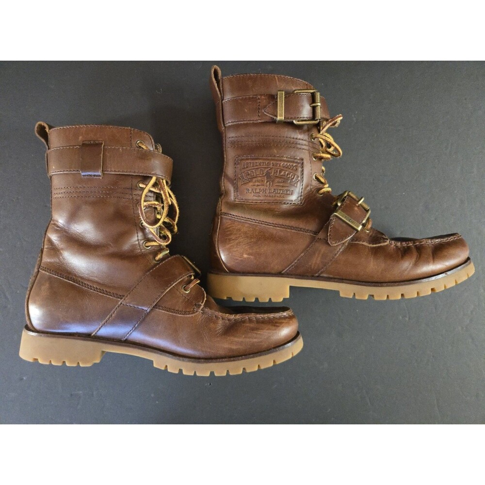 Polo Ralph Lauren Radbourne Brown  Leather Boots Men Range 14567 H17 Size 8.5D - Picture 7 of 16